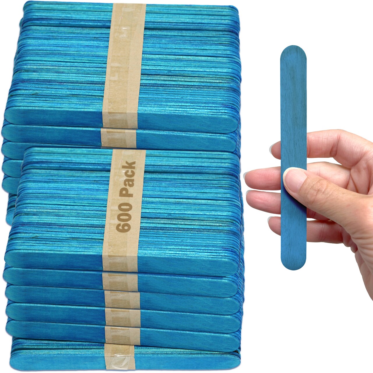 CraftySticks 6 Inch Jumbo Wood Popsicle Sticks for Crafts and STEM Learning